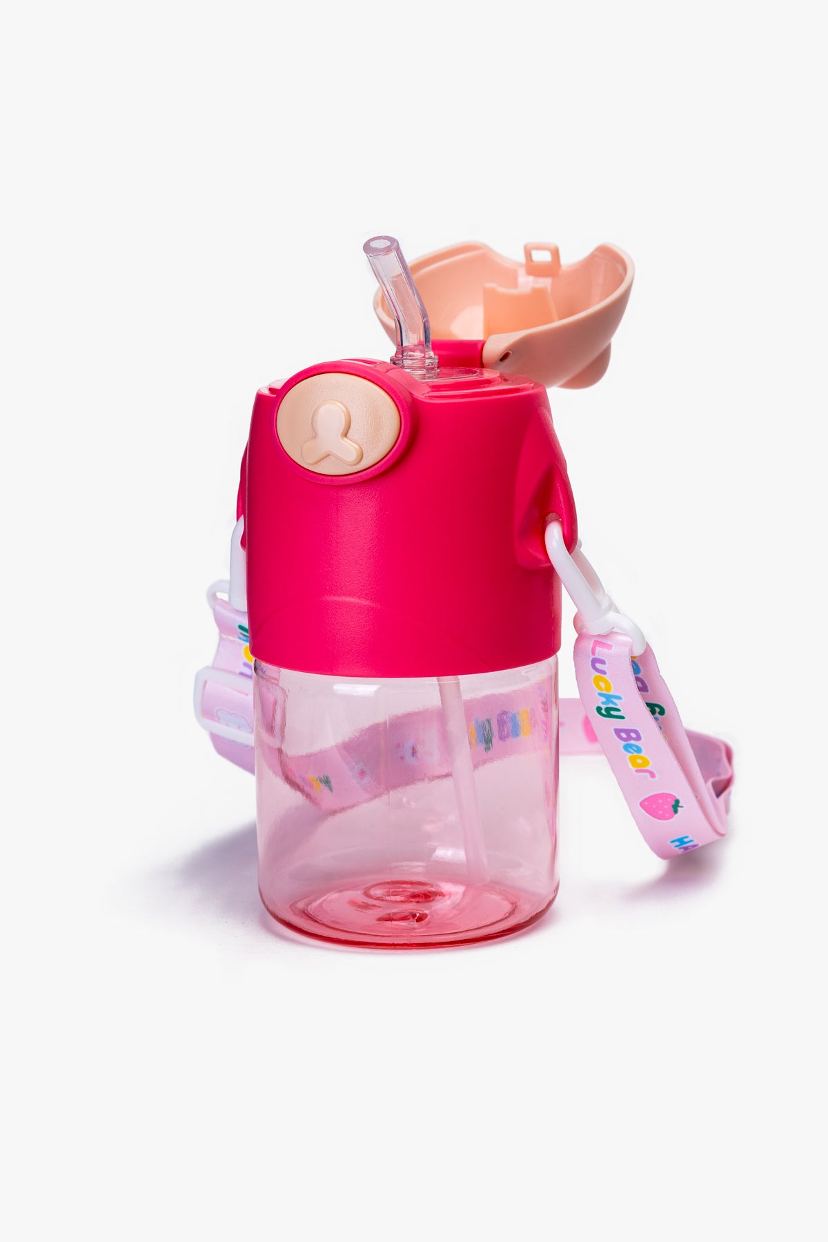 Botella Portatil De Agua 650ml Con Correa Rosado Chinitown Chinitown